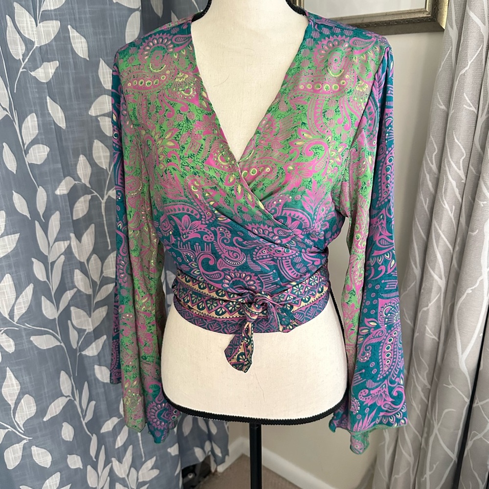 Paisley Wrap Top - Multicolor